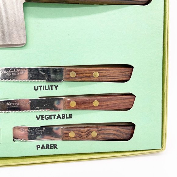 Vintage Hanford Forge Colonial Kitchen Stainless Steel Cutlery Set In Box Japan - Picture 2 of 12